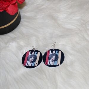 2/$25 👸🏾Black Queen Afro Wood Statement Earrings